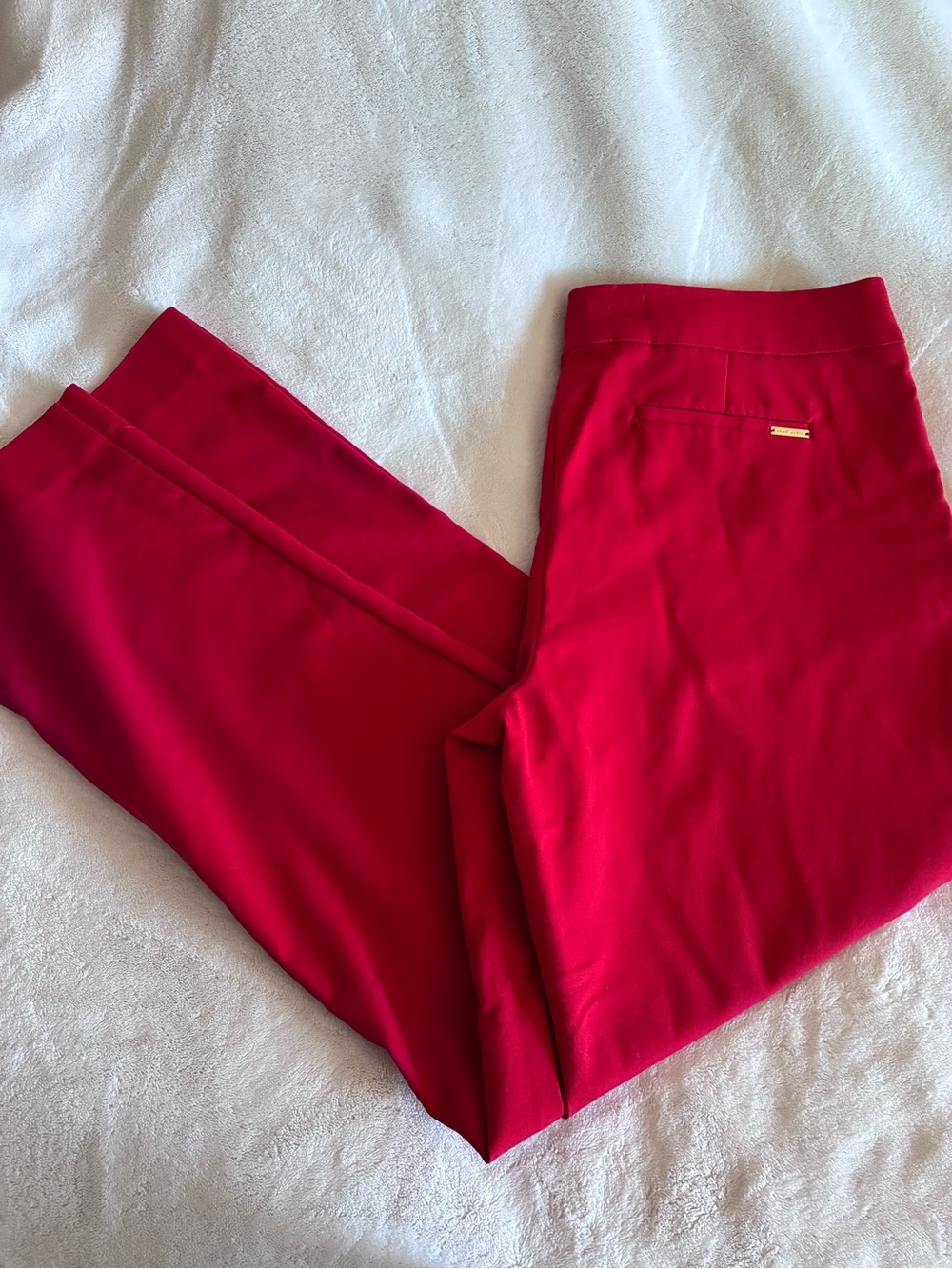 Anne Klein Bright Red Ponte Ankle Trousers Size 8